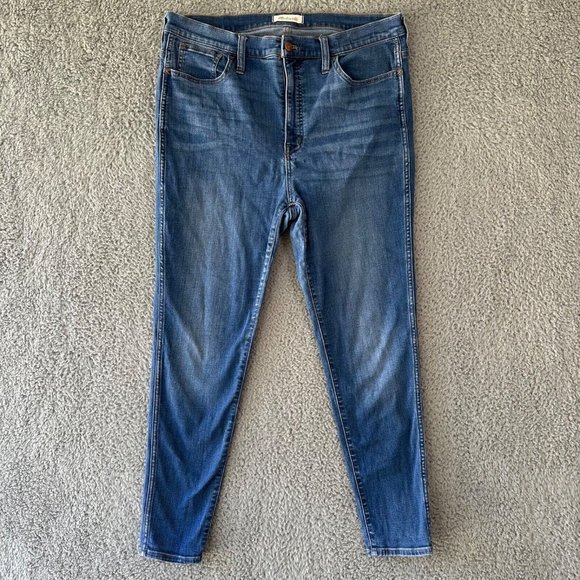 Madewell Jeans Women's 32 Blue 10" High Rise Roadtripper Tapered Breathable - Picture 1 of 16